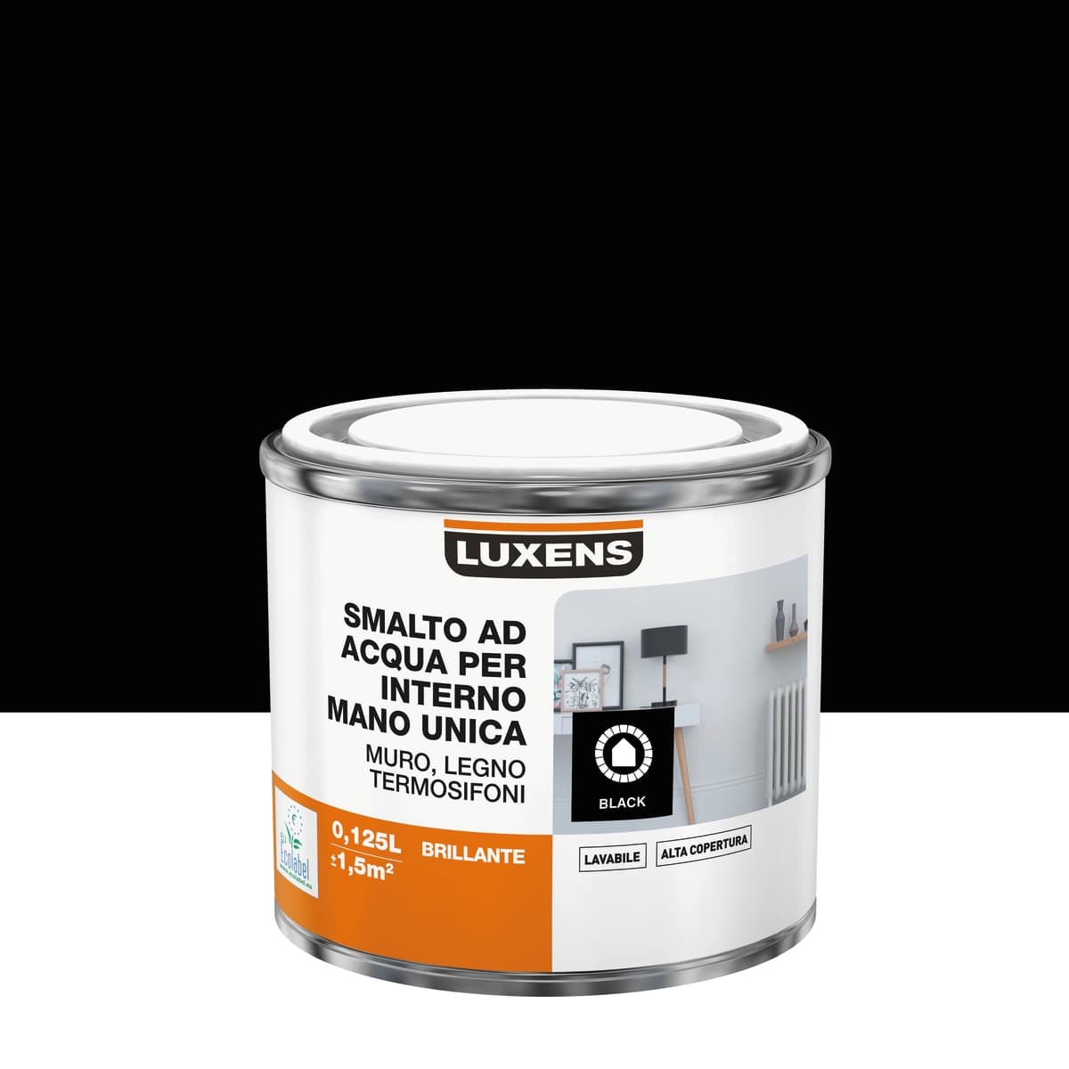 Bricocenter LUXENS SHINY BLACK INTERIOR ENAMEL 125 ML