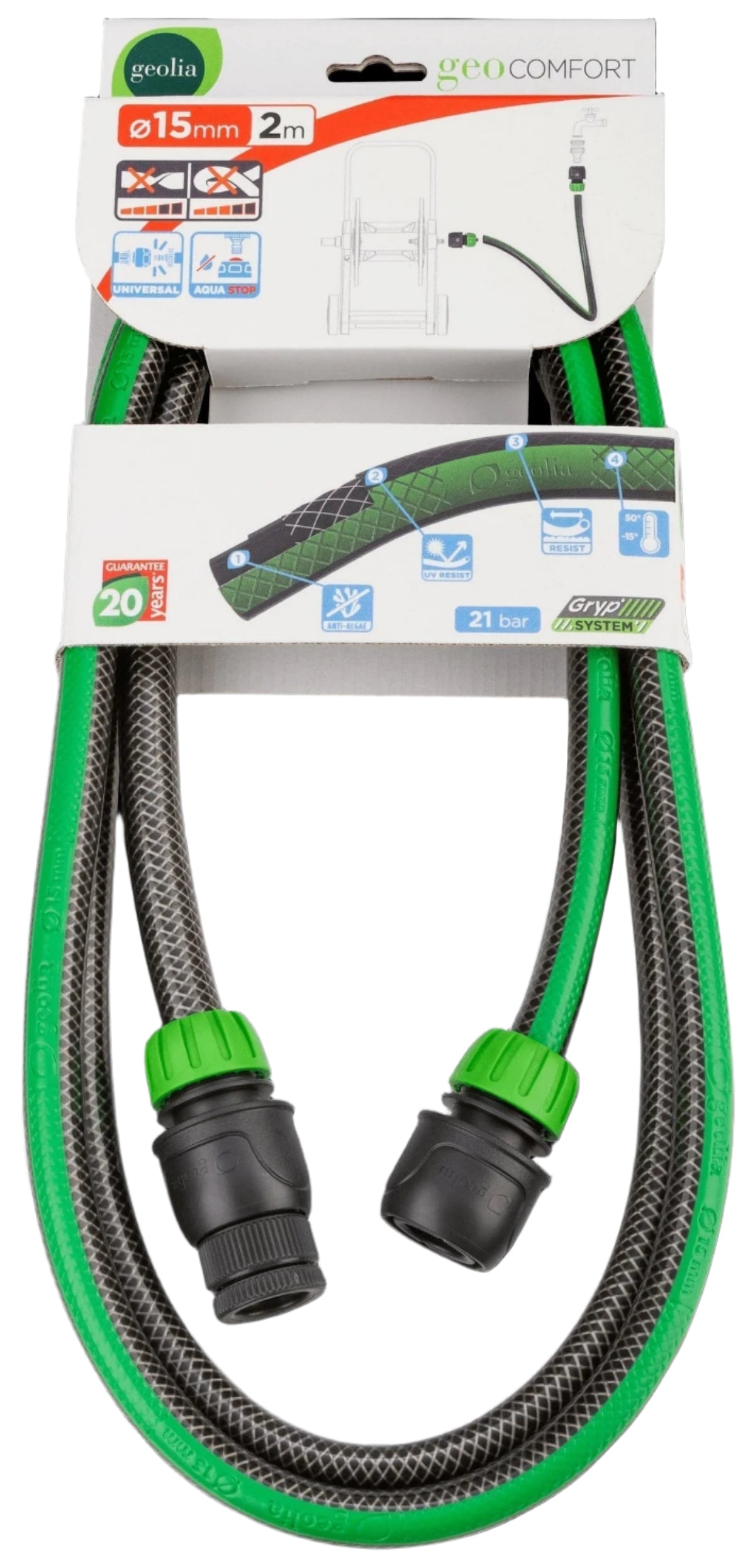 GEO KIT TUBE 15mm 2m WITH 2 CONNECTORS