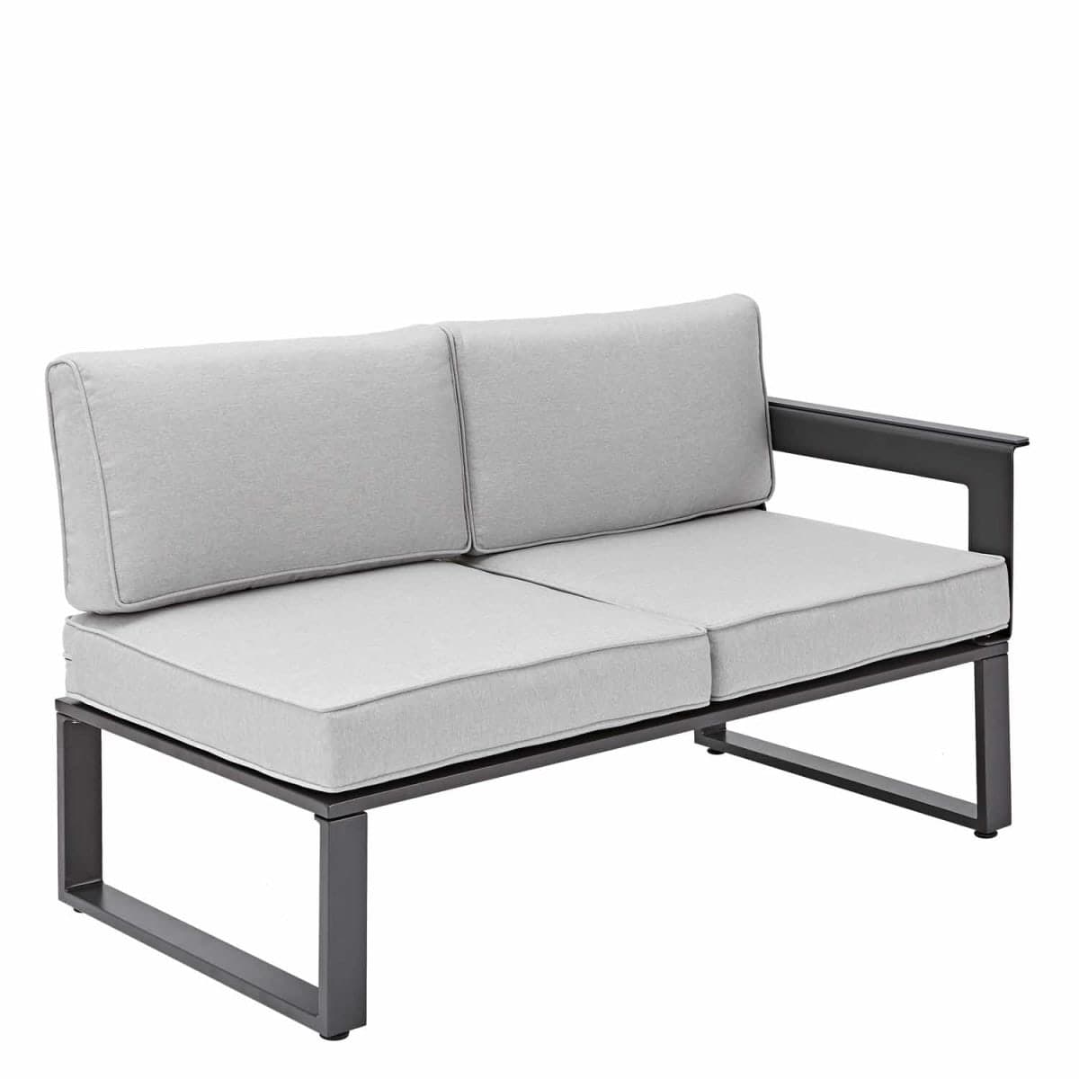 Bricocenter COFFE SET ODYSSEA CORNER NATERIAL SOFA ALUMINIUM COFFEE TABLE + 2 SEATS