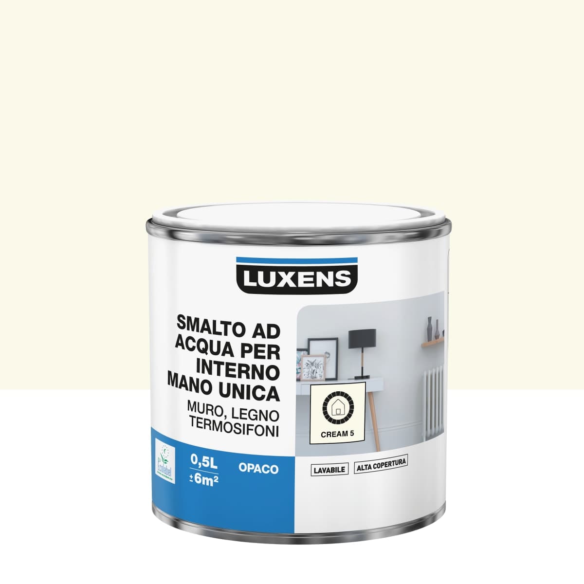 Bricocenter LUXENS CREAM 5 MATT INTERIOR WATER ENAMEL 500 ML