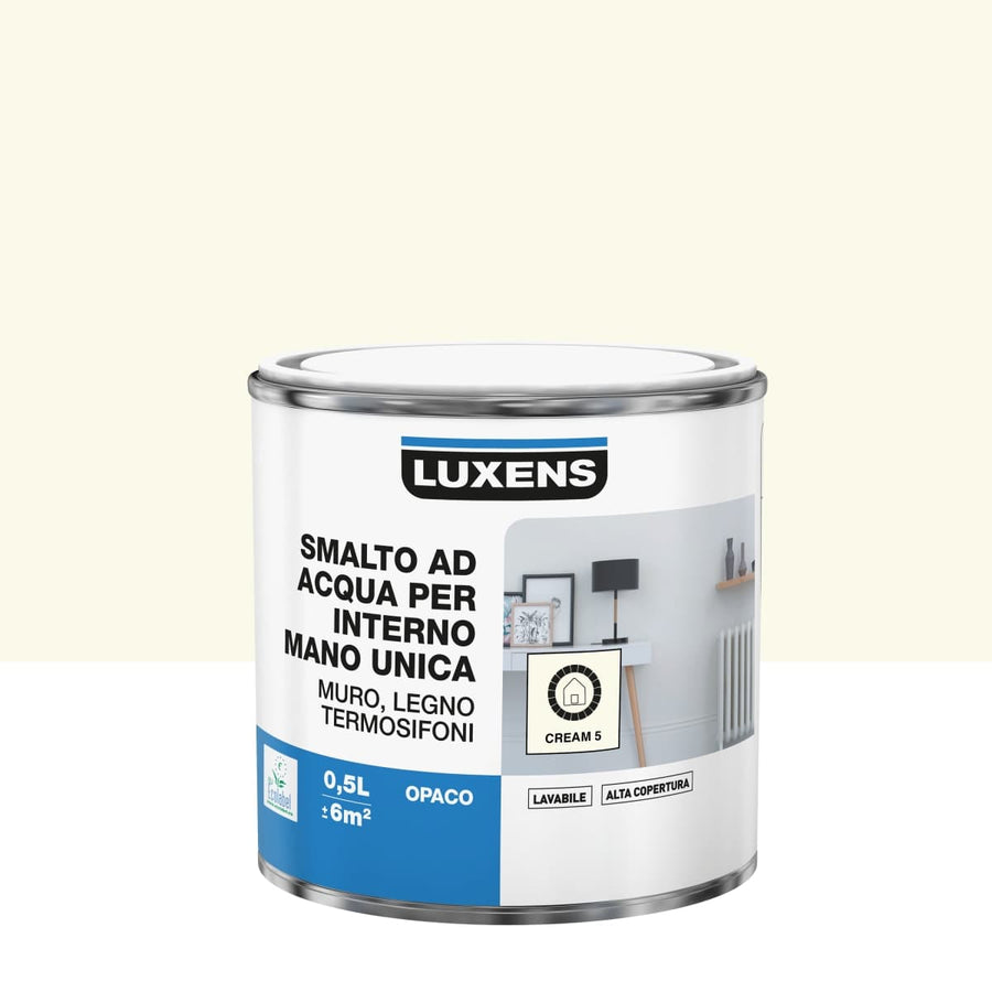 Bricocenter LUXENS CREAM 5 MATT INTERIOR WATER ENAMEL 500 ML