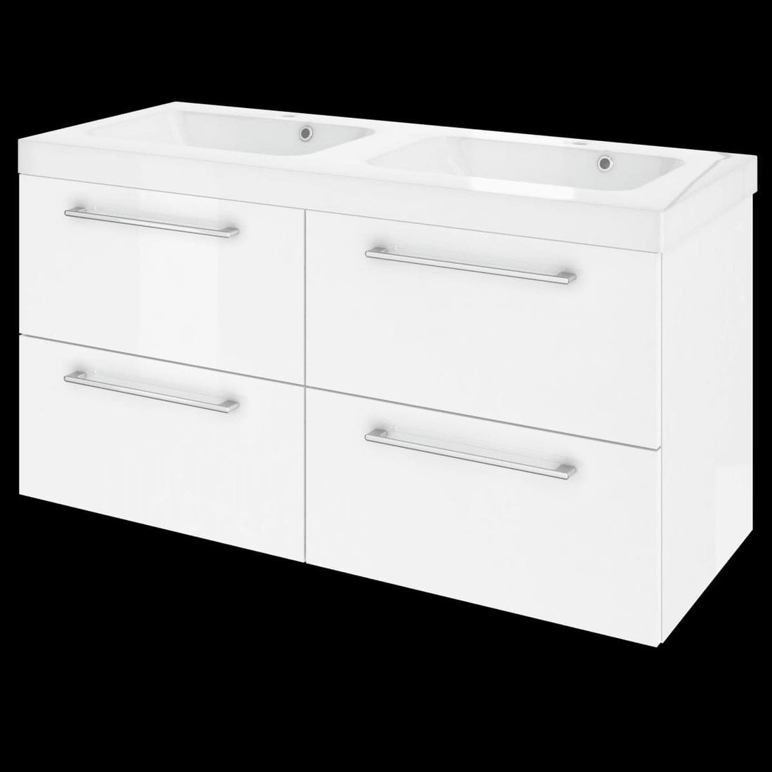 CABINET REMIX 120 4 DRAWERS GLOSSY WHITE W120 H58 D46 - best price from Maltashopper.com BR430008753