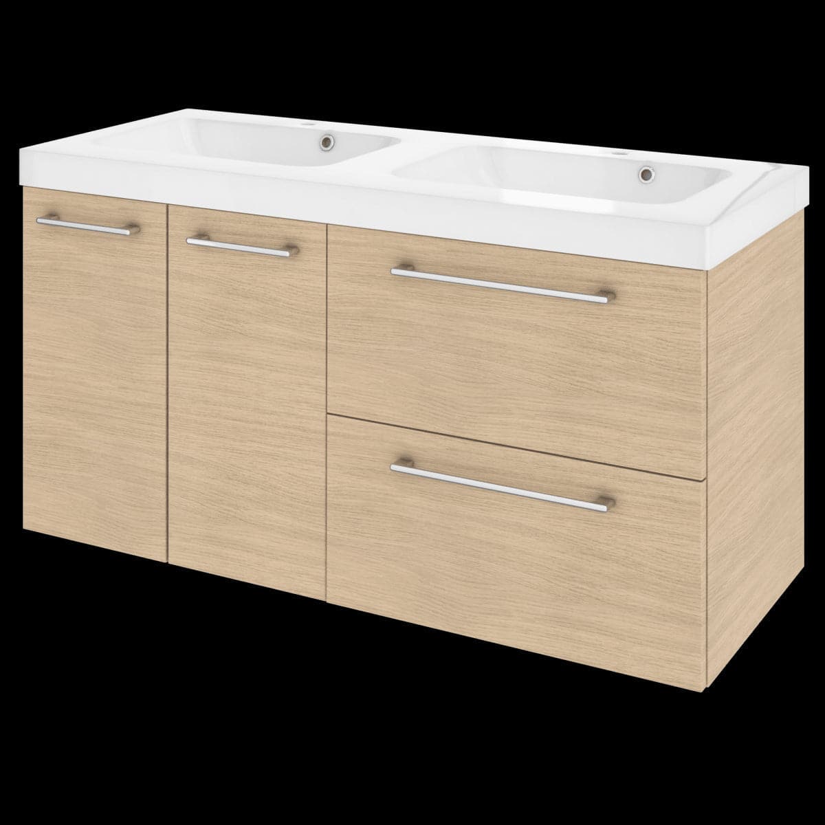 2 VASC REMIX CERAMIC WASHBASIN 121X48.5X14 - best price from Maltashopper.com BR430002092