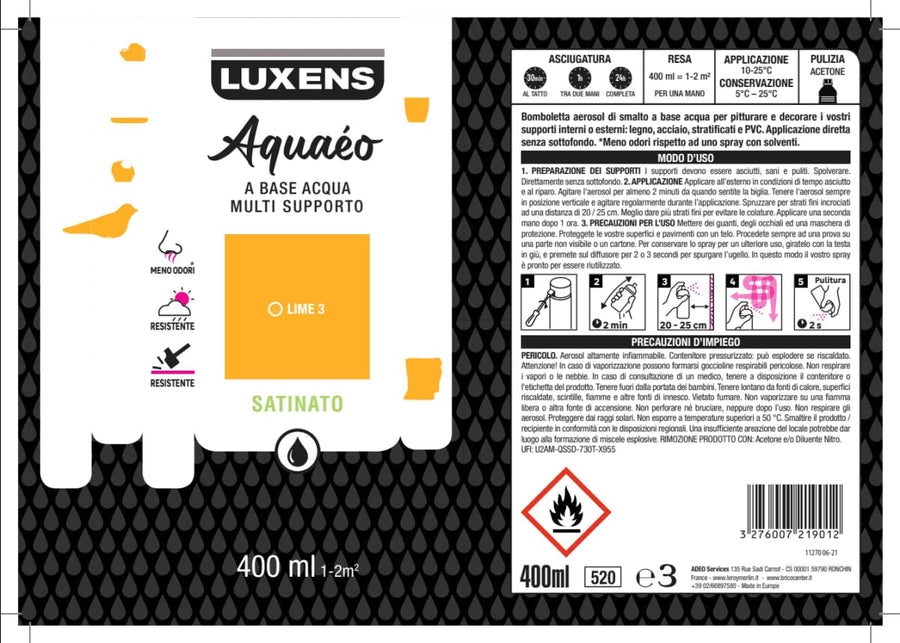 LUXENS WATER SATIN SPRAY LIME 3 400 ML
