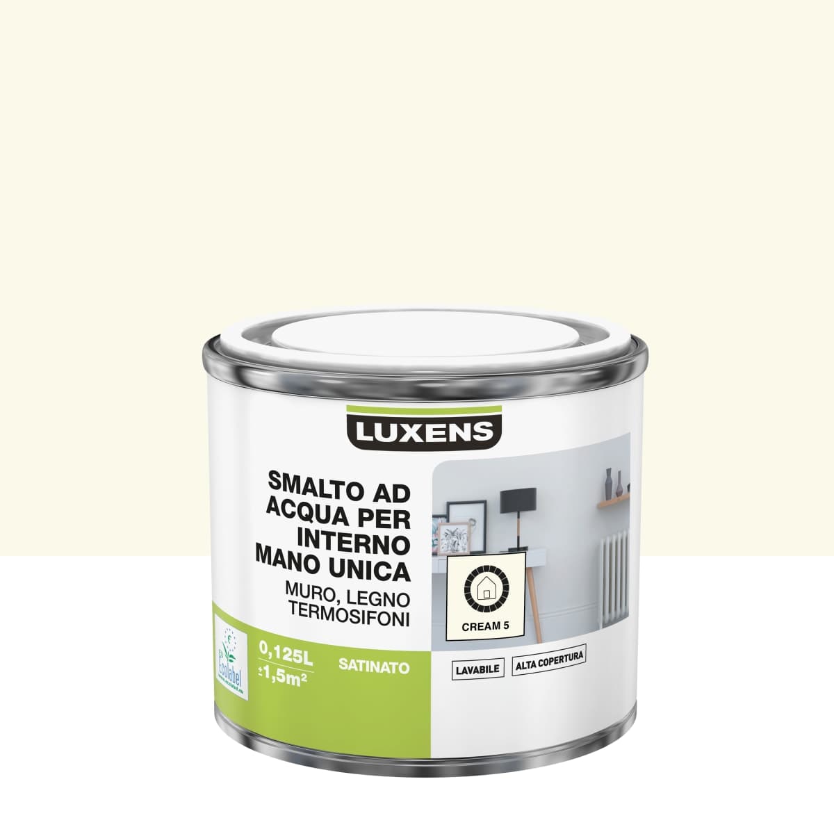 LUXENS CREAM 5 SATIN INTERIOR ENAMEL 125 ML - best price from Maltashopper.com BR470002480