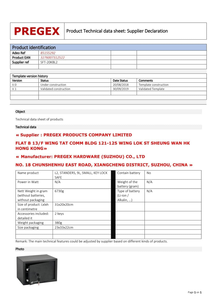 Bricocenter STANDERS mobile key safe with fixing W31 x D20 x H20 cm