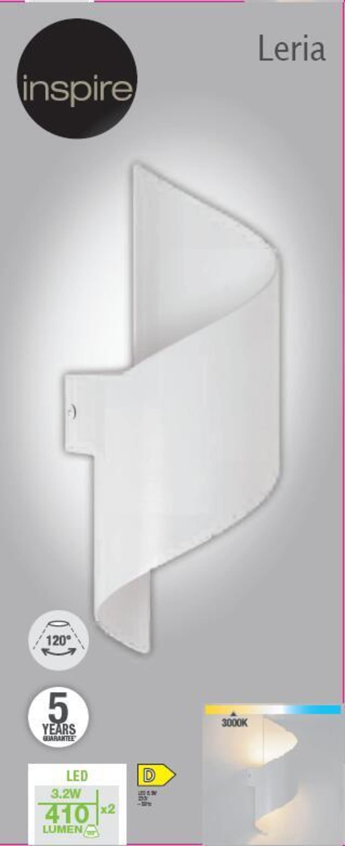 LERIA WALL LIGHT METAL WHITE 10X27 CM LED 480 LUMENS WARM LIGHT - best price from Maltashopper.com BR420006689