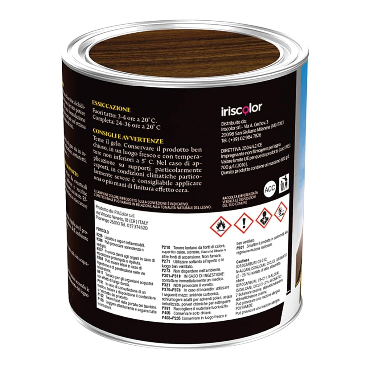 Bricocenter IMPREGNATING SOLVENT INTERIOR-EXTERIOR DARK WALNUT ML.750