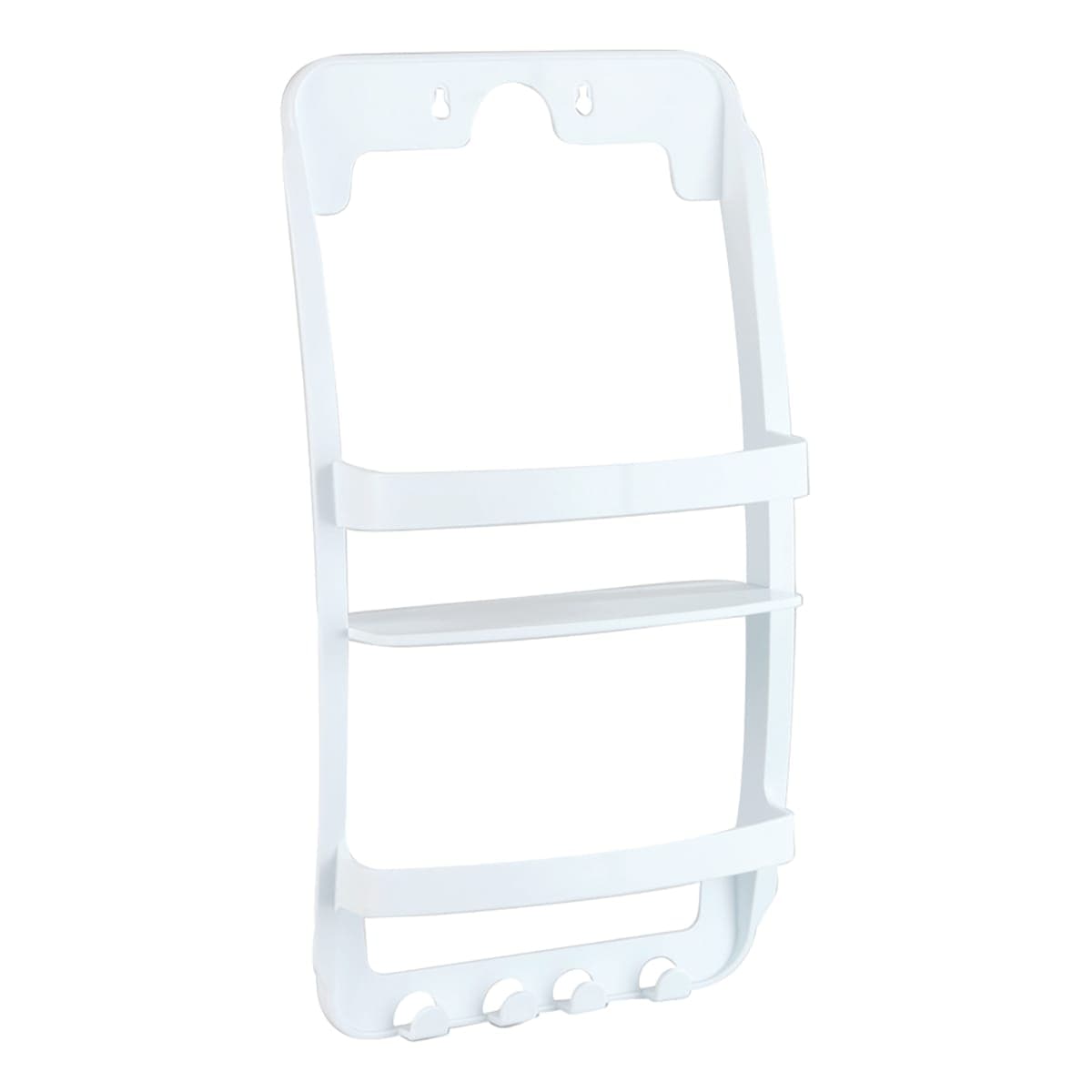 UNIVERSAL SHOWER SHELF 2 PLACES W/HANGER WHITE PLASTIC - best price from Maltashopper.com BR430007787