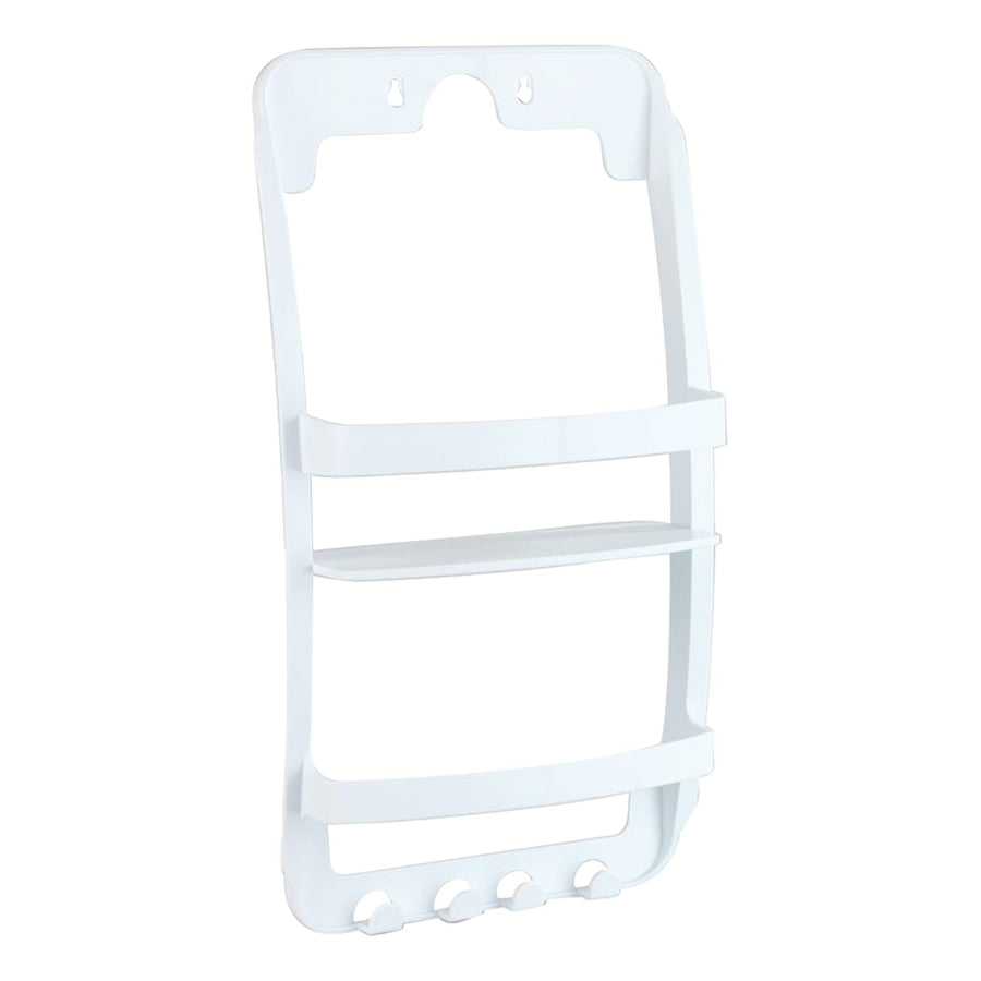 Bricocenter UNIVERSAL SHOWER SHELF 2 PLACES W/HANGER WHITE PLASTIC