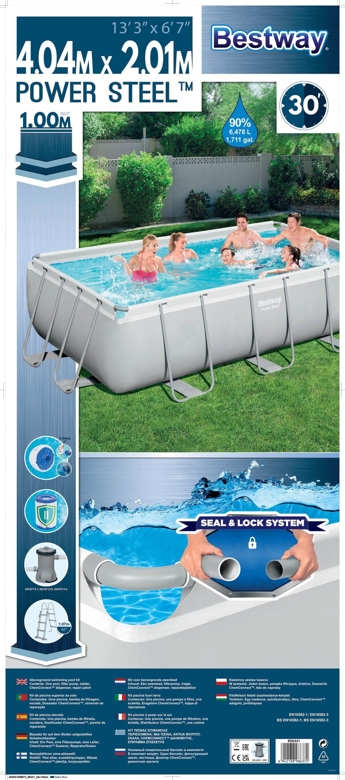 Tubular pool 4.04mX2.01mX100