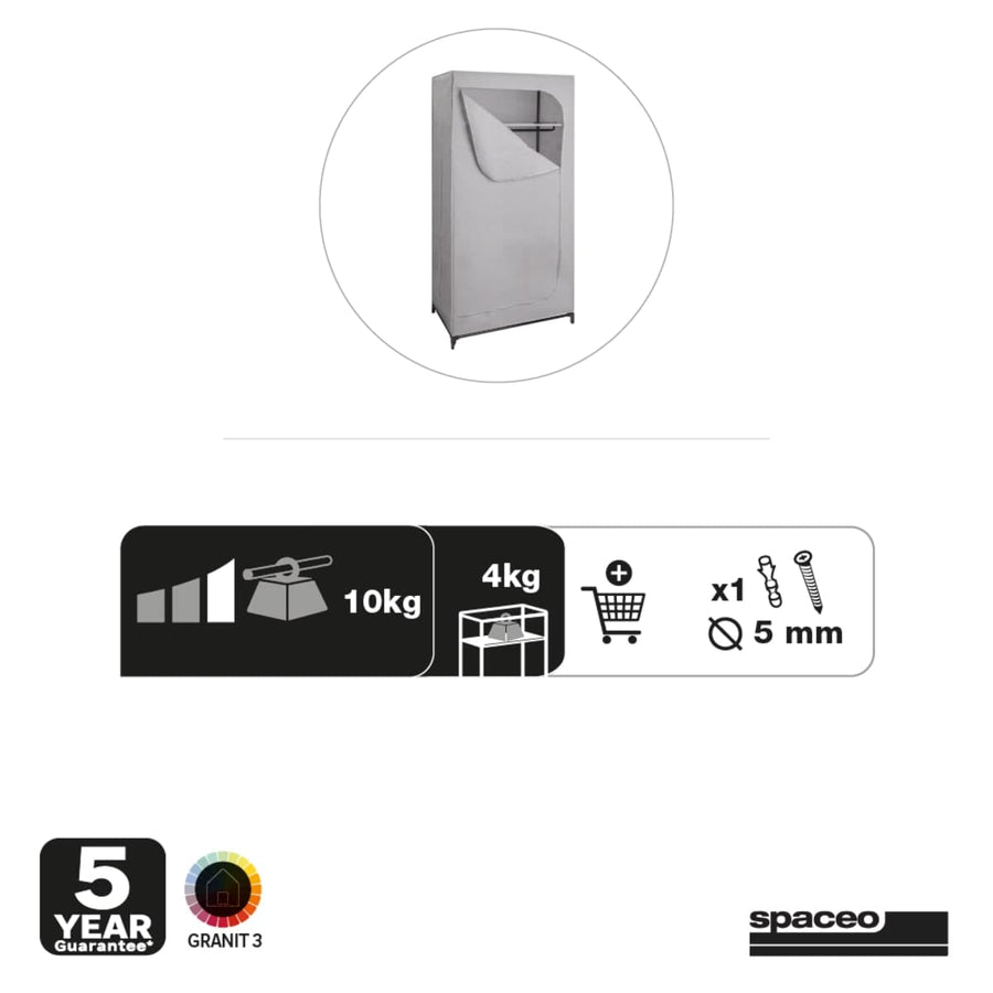 SPACEO FABRIC CUPBOARD METAL AND TNT KIT L75P 45 H160CM ONE SHELF - Premium Structures for Clothes and Shoes from Bricocenter - Just €35.99! Shop now at Maltashopper.com