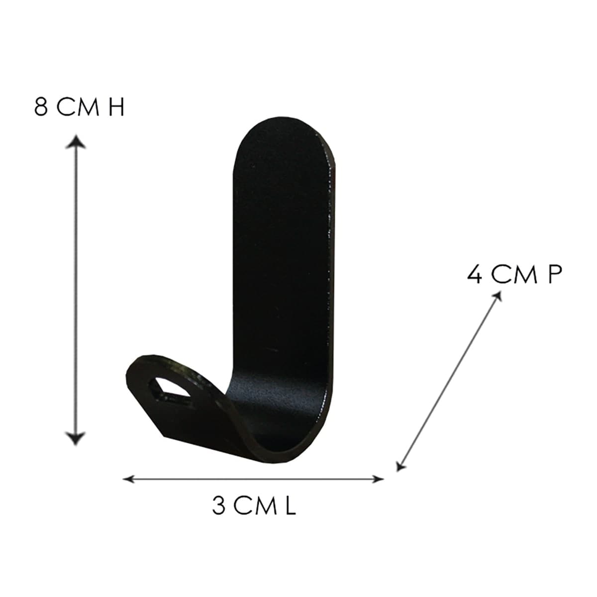 Bricocenter MATT BLACK ALUMINIUM COAT HOOK, L3XH8XP4 CM