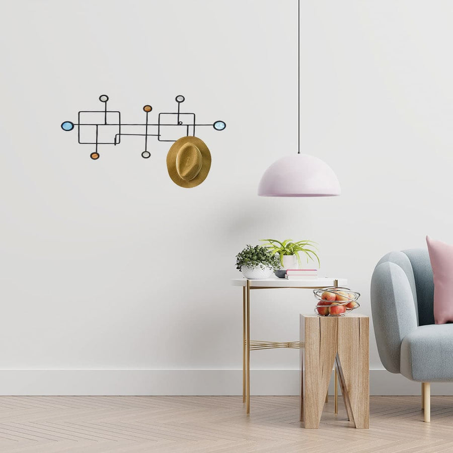 BLACK METAL GEOMETRIC HANGER, L51,5XH26XP5 CM - best price from Maltashopper.com BR410006846
