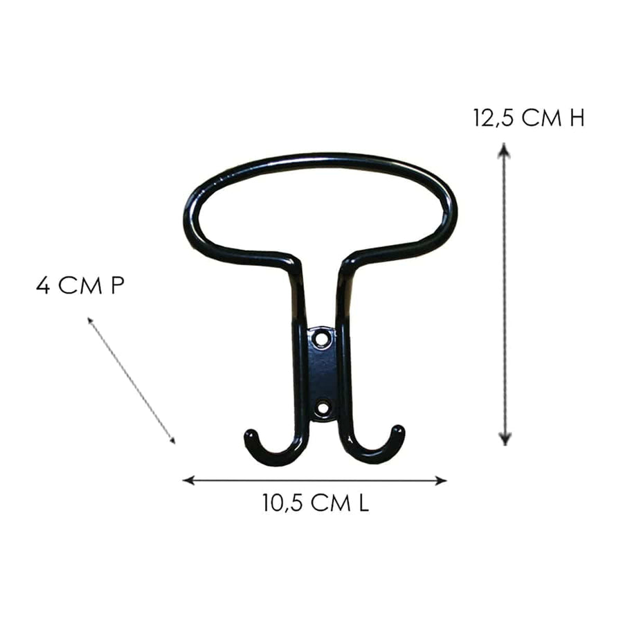 Bricocenter BLACK PAINTED ZAMAK COAT HOOK, H12.5X10.5 CM