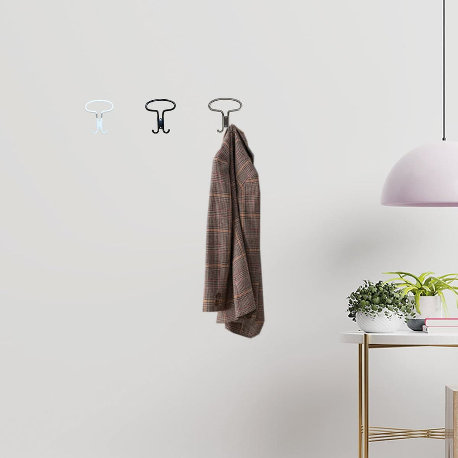 ZAMAK SATIN NICKEL-PLATED COAT HOOK, H12.5X10.5 CM - best price from Maltashopper.com BR410006851