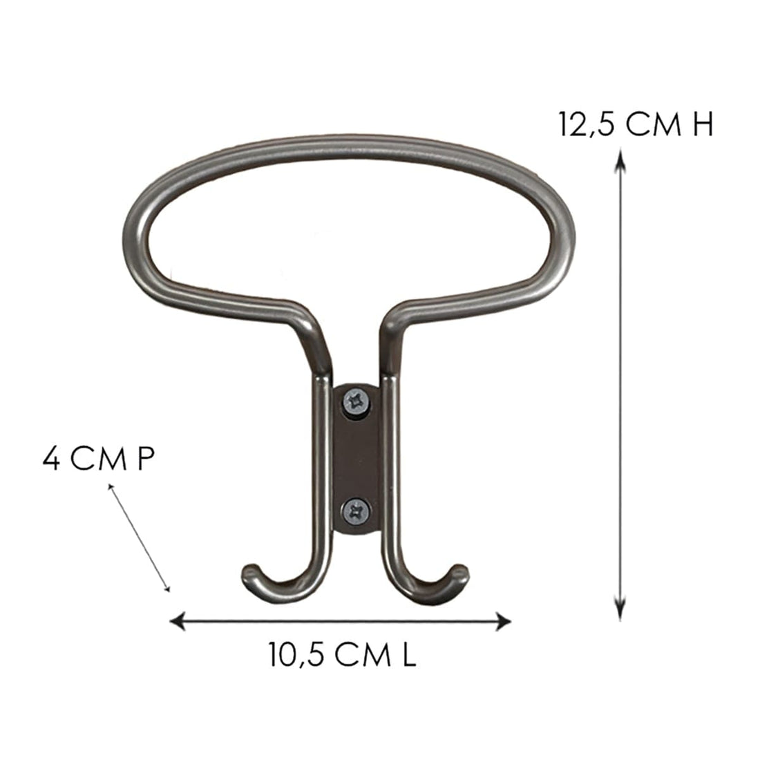 ZAMAK SATIN NICKEL-PLATED COAT HOOK, H12.5X10.5 CM