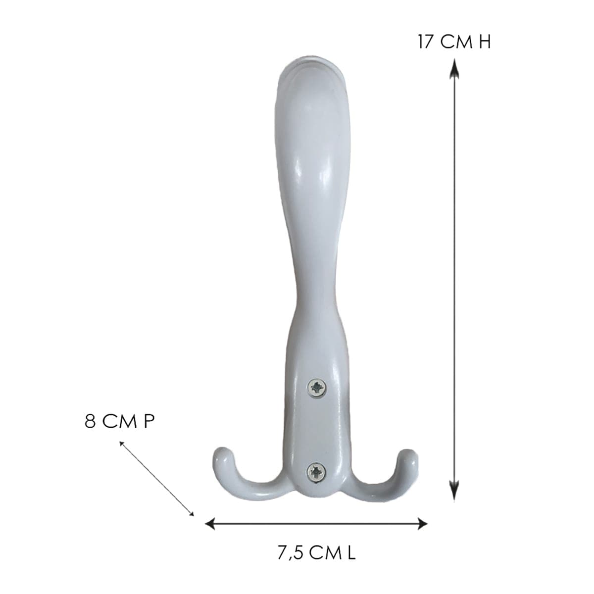 Bricocenter MATT WHITE ZAMAK COAT HOOK, H17XL7,5 CM