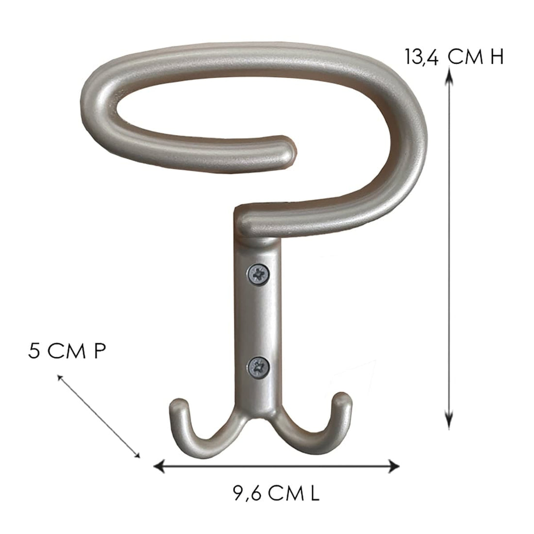 ZAMAK SATIN NICKEL-PLATED COAT HOOK, L9.6XH13.4 CM