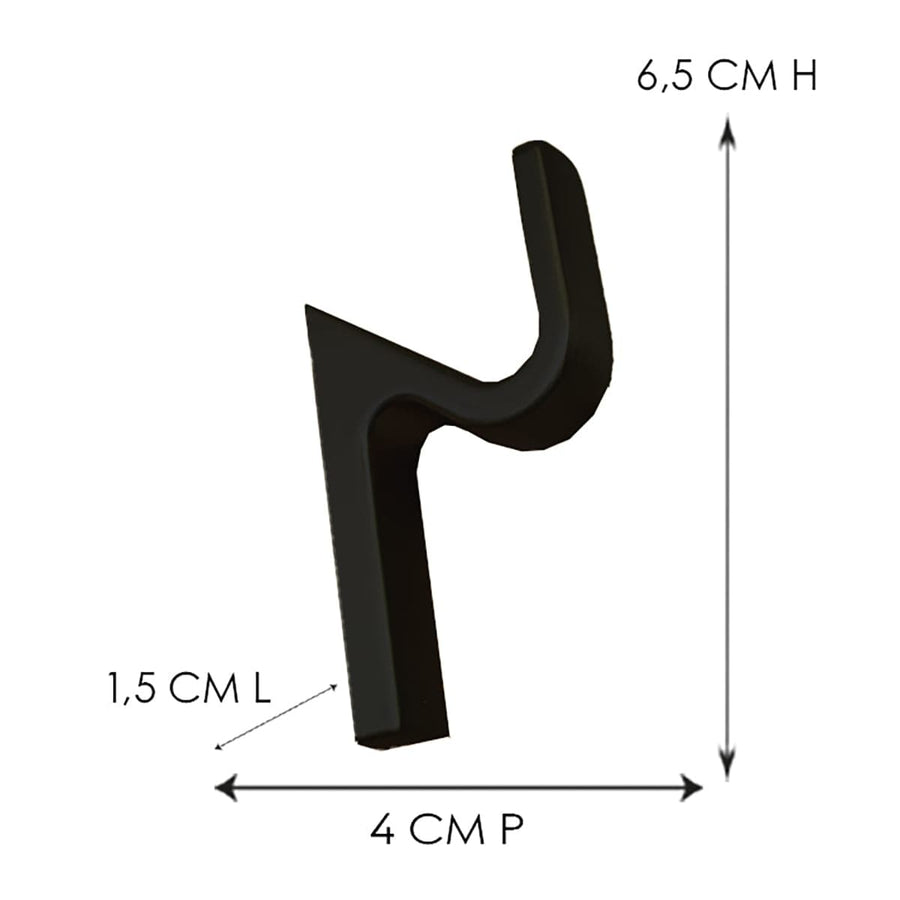 Bricocenter MATT BLACK ZAMAK COAT HOOK, L1,5XH6,5XP4 CM
