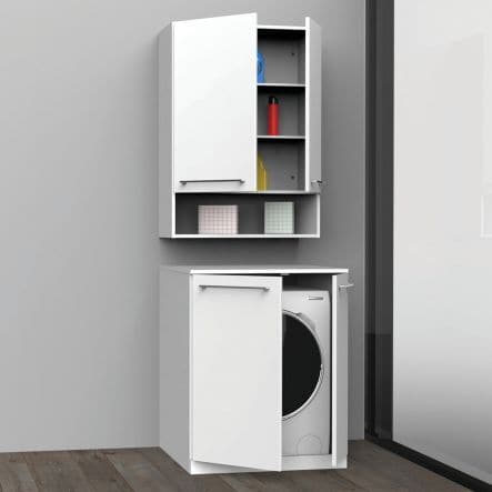 REMIX WASHING MACHINE CABINET W75XH93XP72 WHITE - Premium Laundry/Washbasin Furniture from Bricocenter - Just €312.99! Shop now at Maltashopper.com