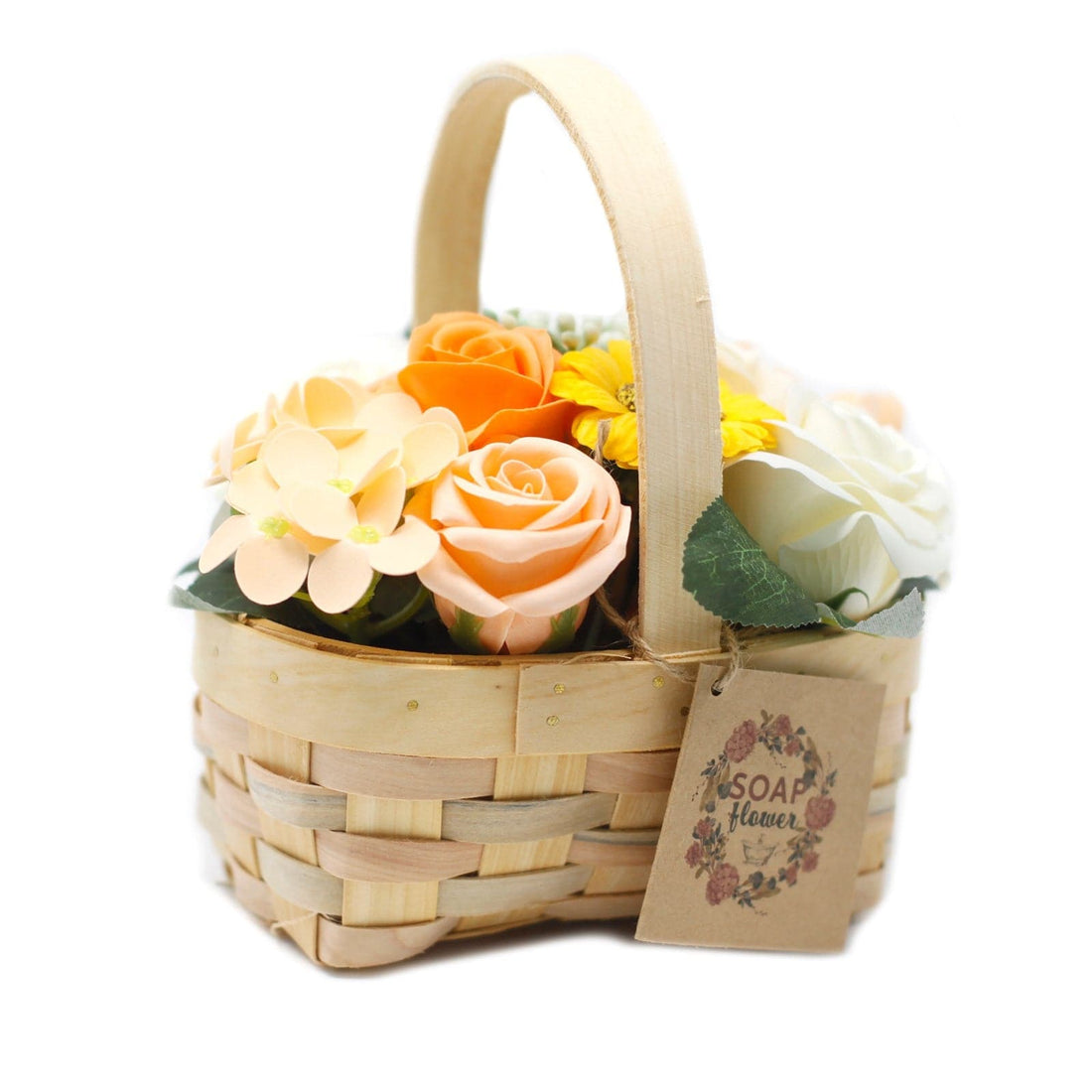 Medium Orange Bouquet in Wicker Basket - best price from Maltashopper.com SFB-17