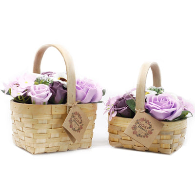 Medium Lilac Bouquet in Wicker Basket - best price from Maltashopper.com SFB-18