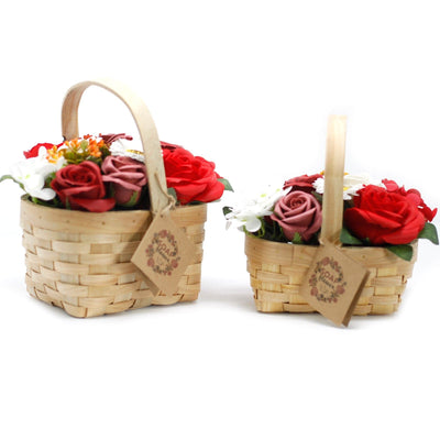 Medium Red Bouquet in Wicker Basket - best price from Maltashopper.com SFB-20