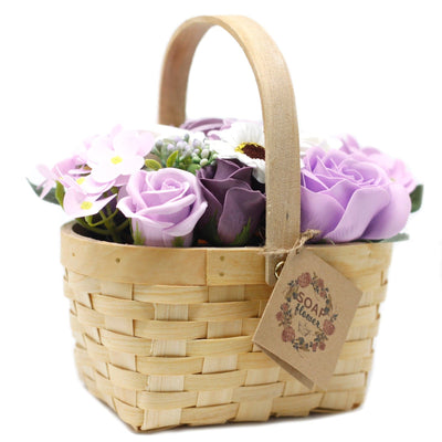 Large Lilac Bouquet in Wicker Basket - best price from Maltashopper.com SFB-22