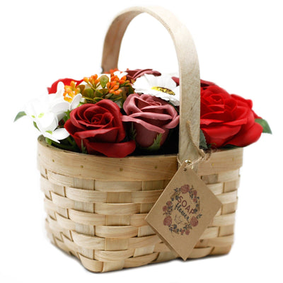 Large Red Bouquet in Wicker Basket - best price from Maltashopper.com SFB-24