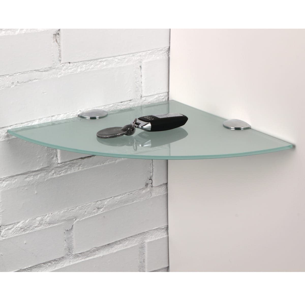 SATIN-FINISHED CORNER SHELF 5 MM 25X25