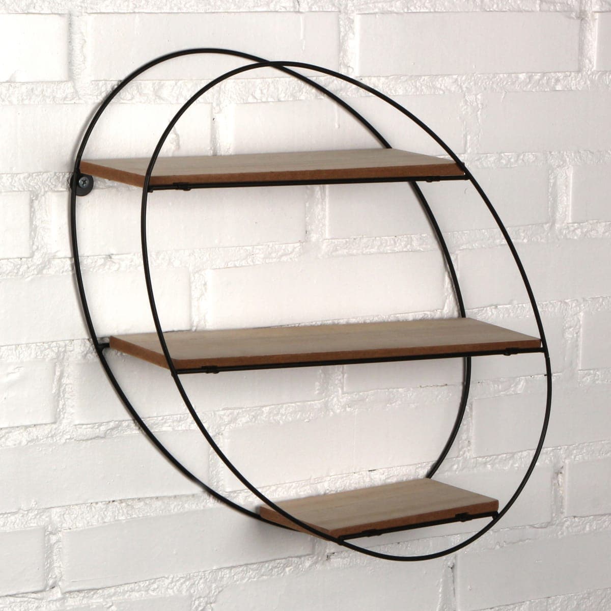 OVAL FOLDING SHELF METAL+MDF 34,5X10X38 BLACK - best price from Maltashopper.com BR440002553