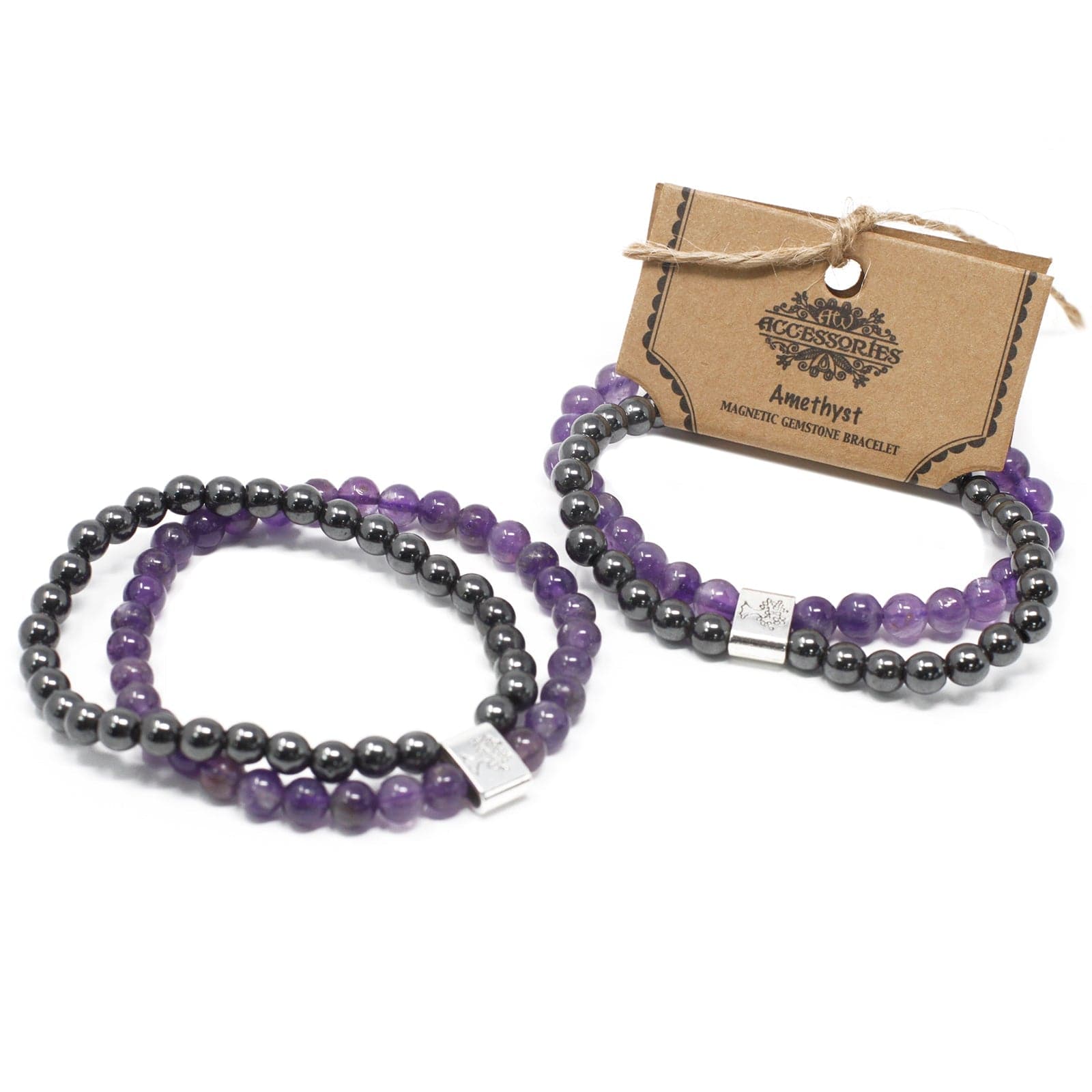 Magnetic Gemstone Bracelet - Amethyst - best price from Maltashopper.com MGBS-01