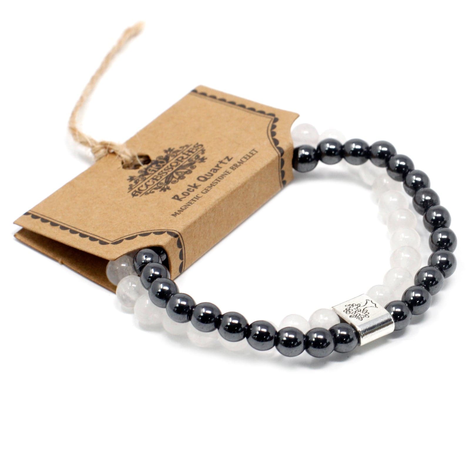 Magnetic Gemstone Bracelet - Rock Quartz - best price from Maltashopper.com MGBS-03