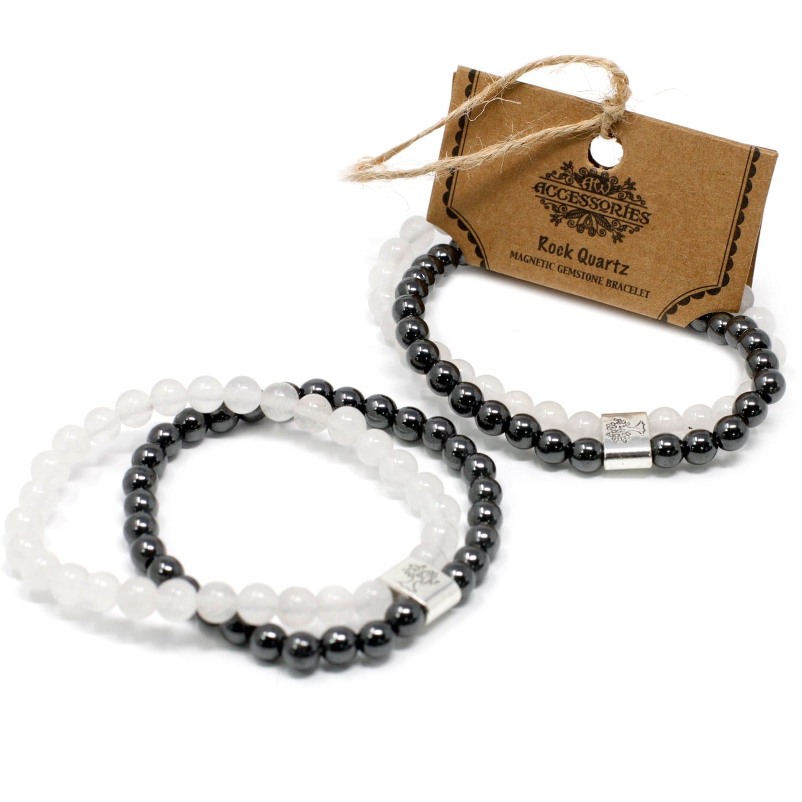 Magnetic Gemstone Bracelet - Rock Quartz - best price from Maltashopper.com MGBS-03