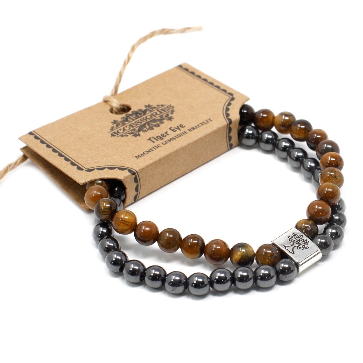 Magnetic Gemstone Bracelet - Tiger Eye - best price from Maltashopper.com MGBS-04