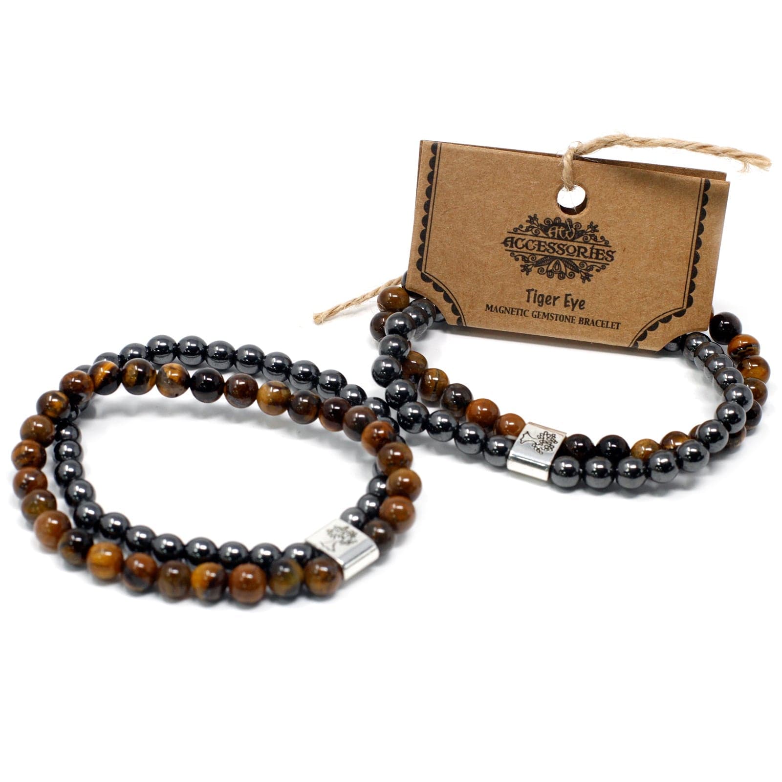 Magnetic Gemstone Bracelet - Tiger Eye - best price from Maltashopper.com MGBS-04