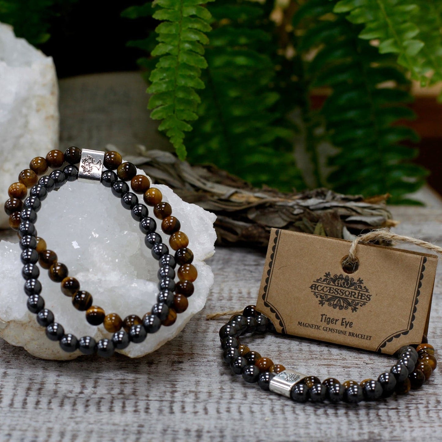 Magnetic Gemstone Bracelet - Tiger Eye - best price from Maltashopper.com MGBS-04