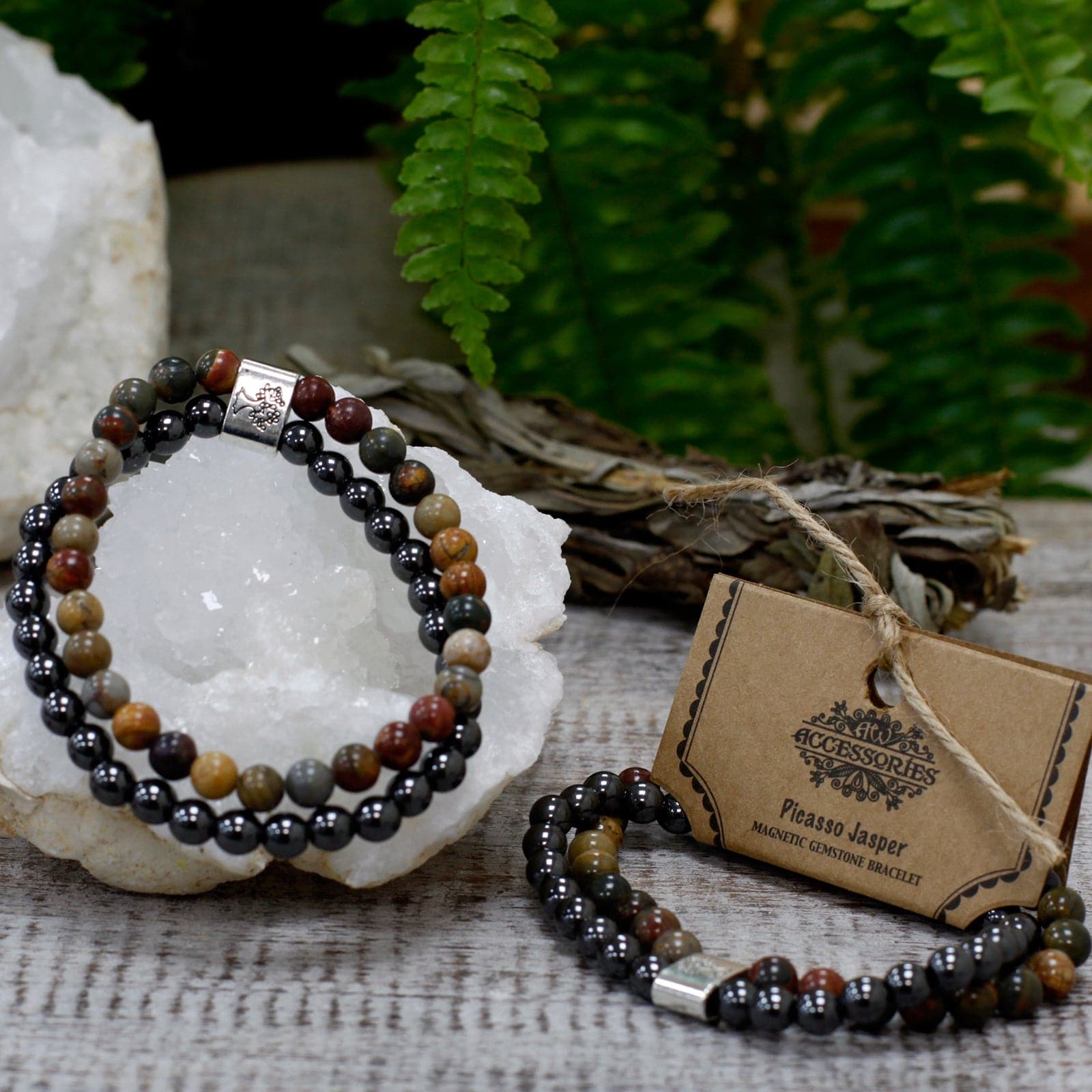 Brown Jasper & Freshwater Pearl Beaded Bracelet | Shar Oke | Wolf & Badger