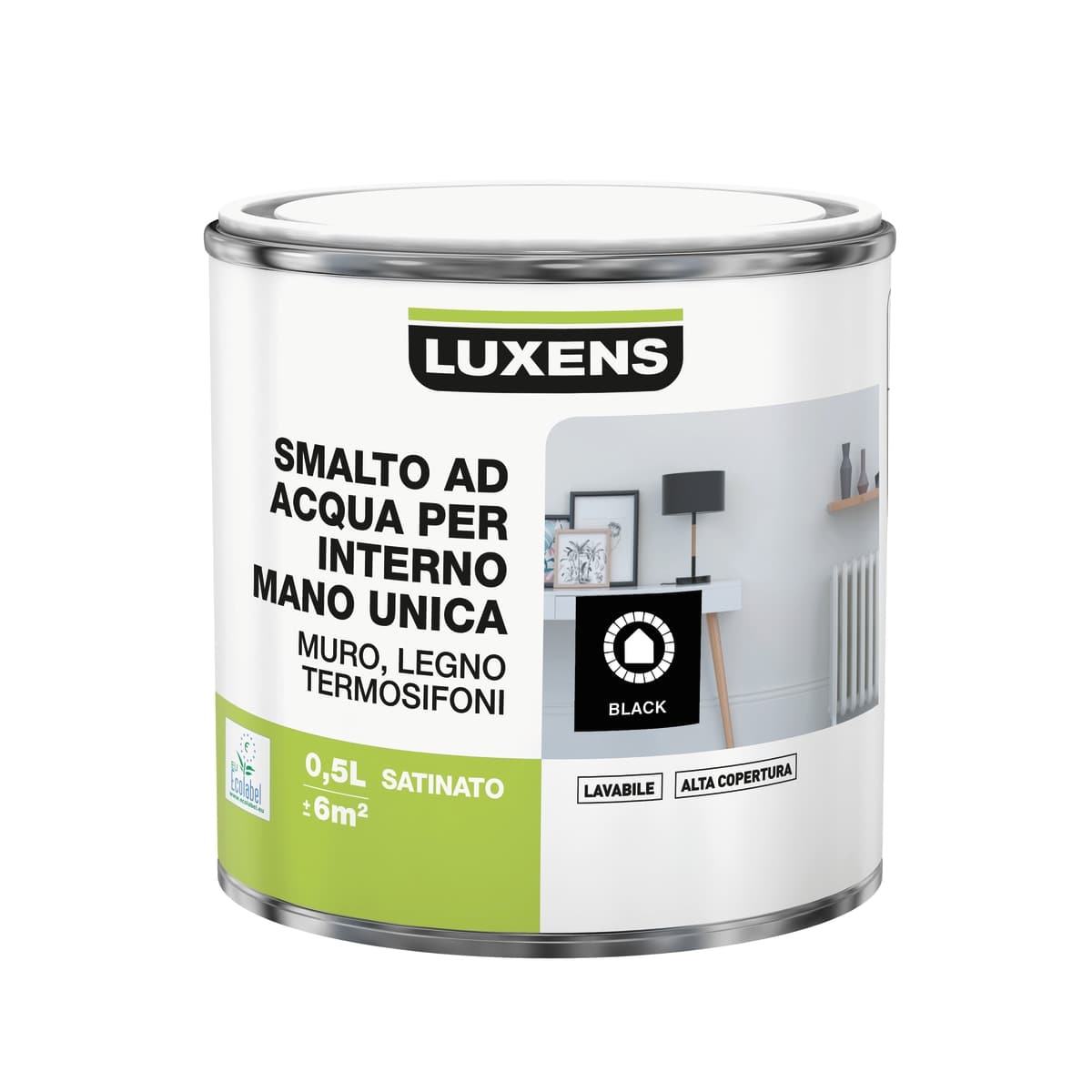 LUXENS SATIN BLACK INTERIOR ENAMEL 500 ML - best price from Maltashopper.com BR470002489