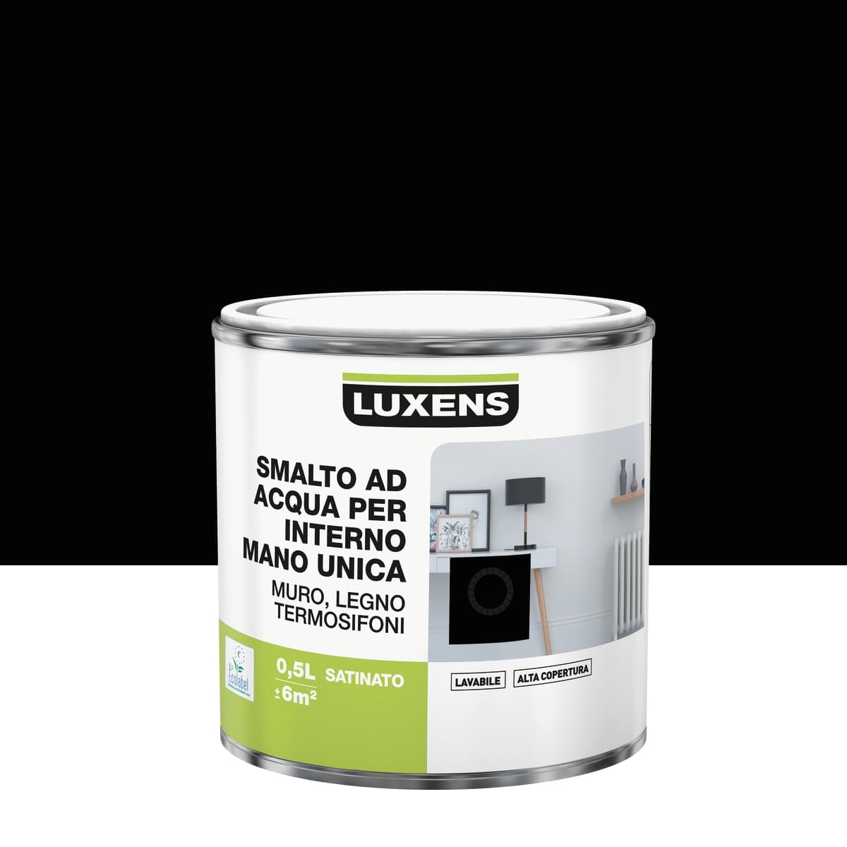 LUXENS SATIN BLACK INTERIOR ENAMEL 500 ML - best price from Maltashopper.com BR470002489