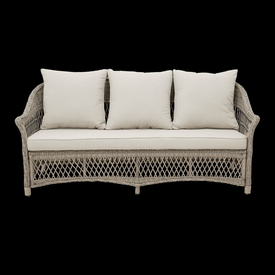 Bricocenter COFFEE SET 5 PLACES NATERIAL IDYLL TABLE 2 ARMCHAIRS AND SOFA ALUMINIUM AND NATURAL WICKER