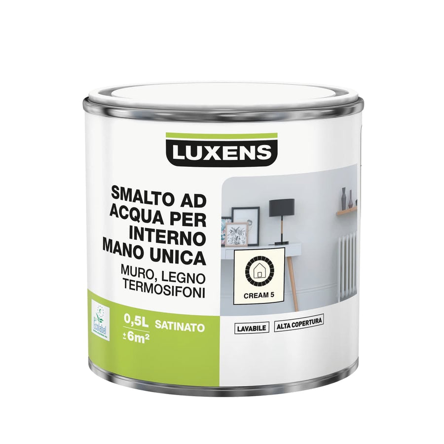 Bricocenter LUXENS CREAM 5 SATIN INTERIOR ENAMEL 500 ML