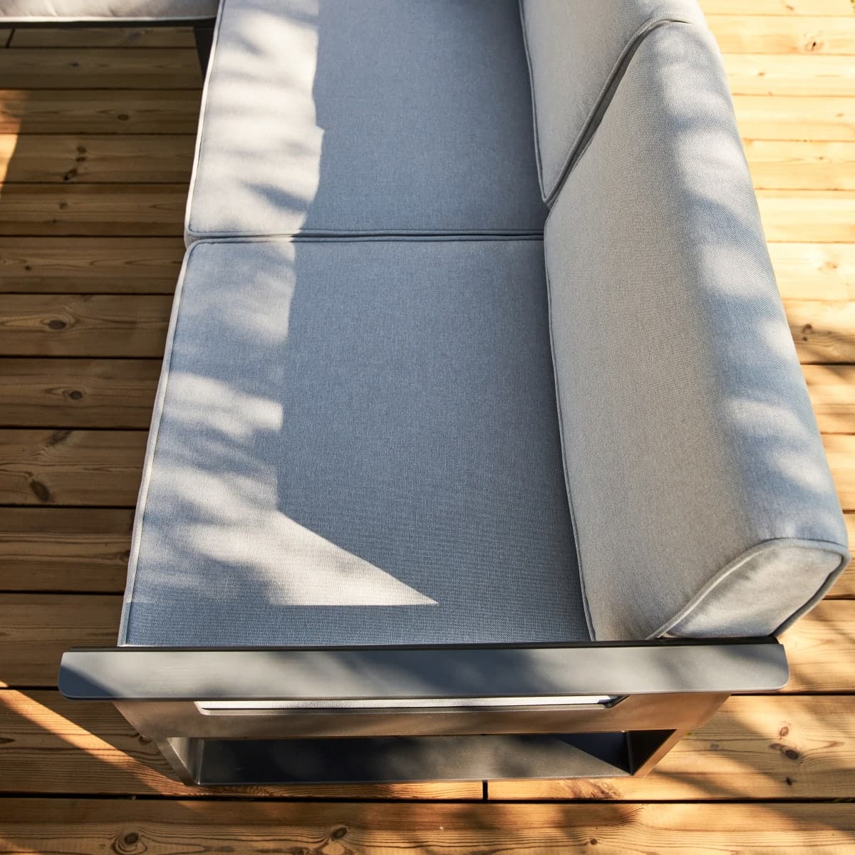 Bricocenter COFFE SET ODYSSEA CORNER NATERIAL SOFA ALUMINIUM COFFEE TABLE + 2 SEATS
