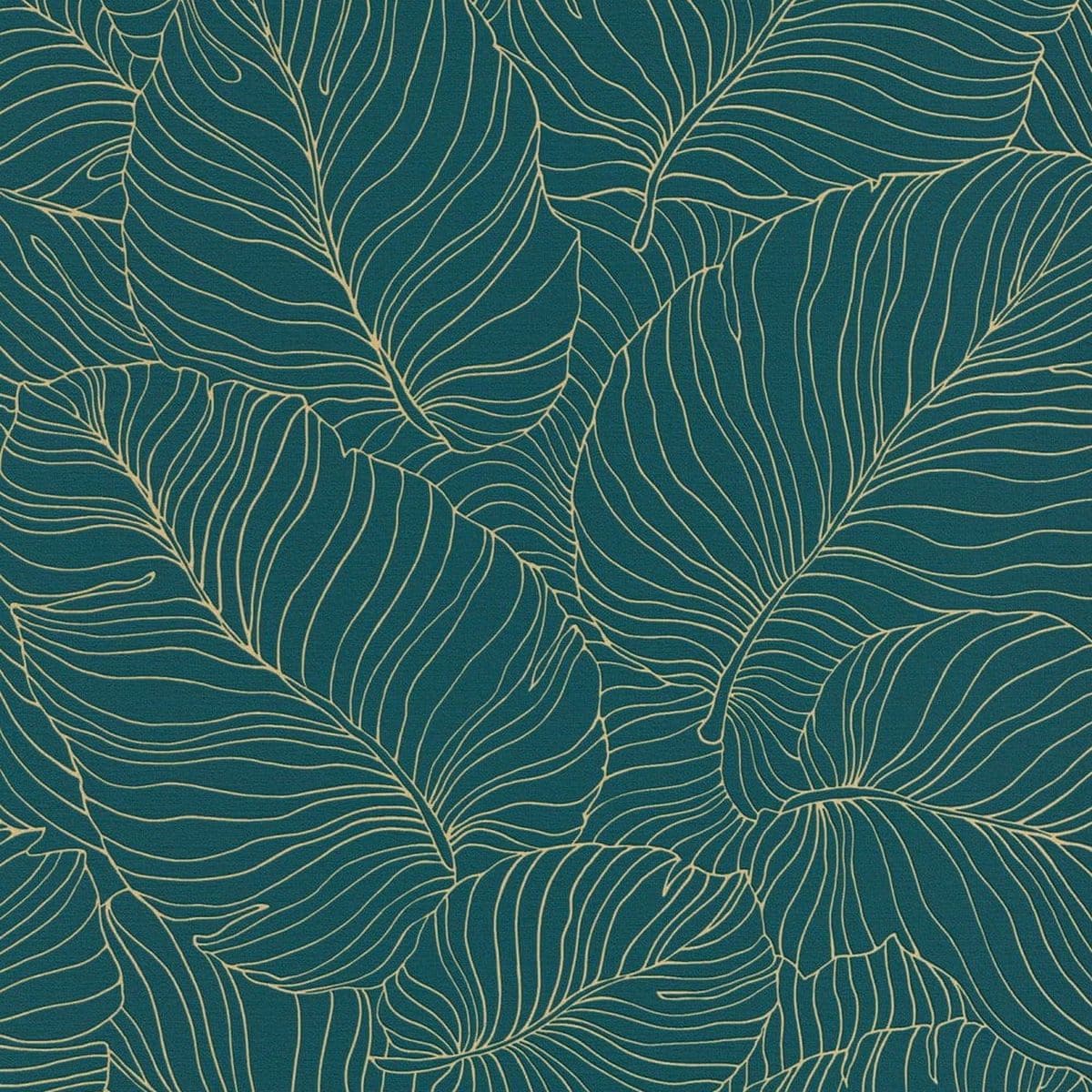 GREEN AND GOLD BANANA LEAF WALLPAPER 53CMX10.5M - best price from Maltashopper.com BR480010842