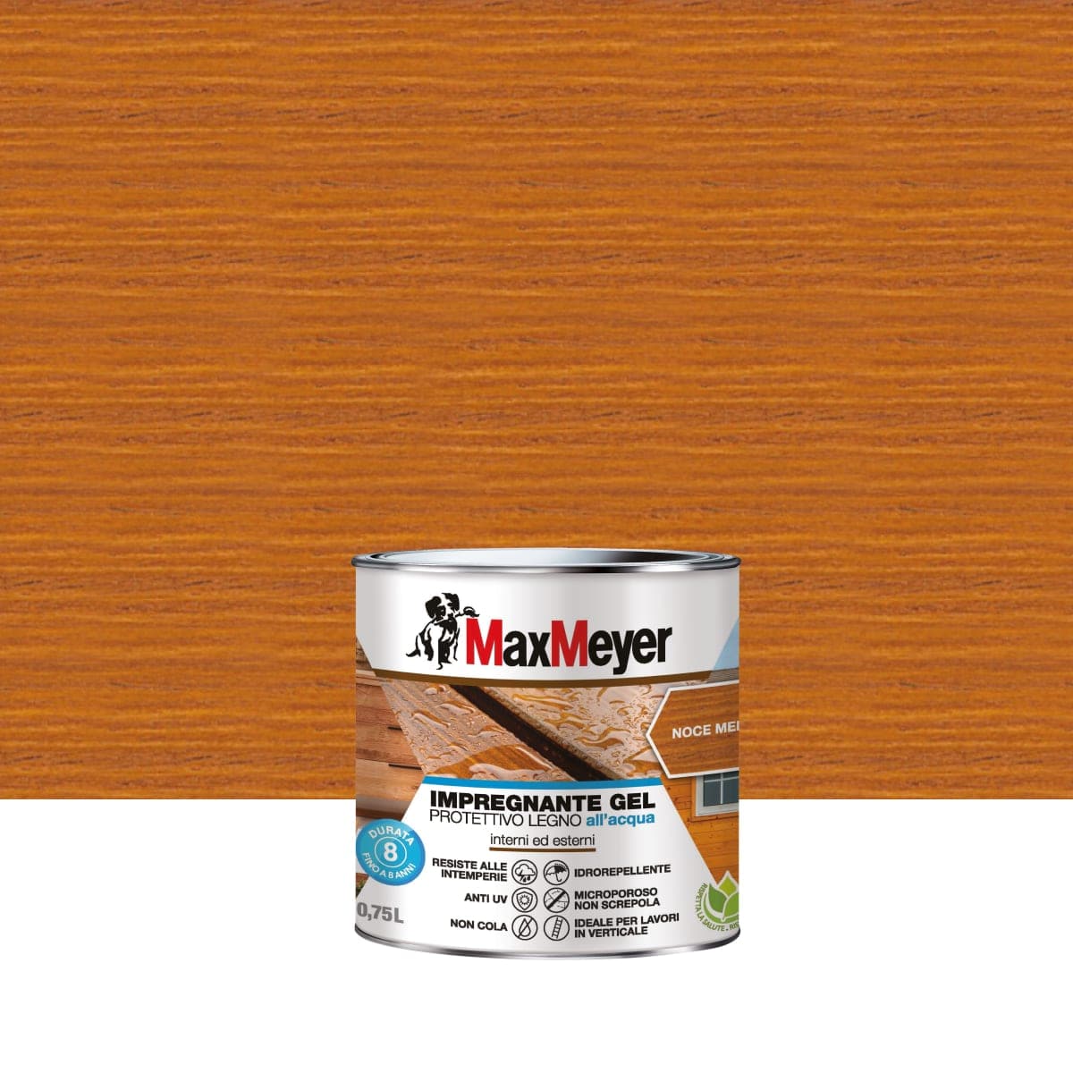 Bricocenter WATER-BASED WALNUT IMPREGNANTE MEDIUM PER LEGNO IN GEL Max M. 0.75 LT