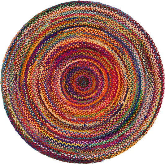 Bliss Round Jute and Recycled Cotton Rug - 120 cm