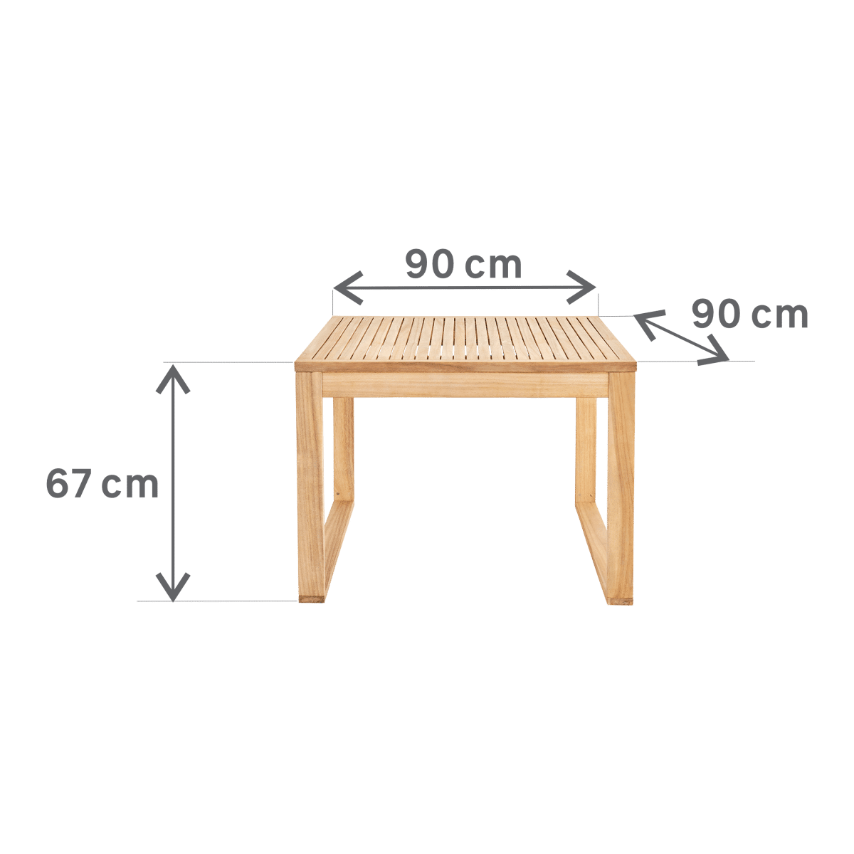 Bricocenter SOLARIS NATERIAL TABLE In acacia fsc 90X90X67