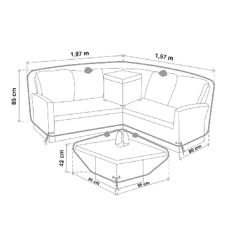 Bricocenter COVER FOR DAVOS NATERIAL CORNER SET