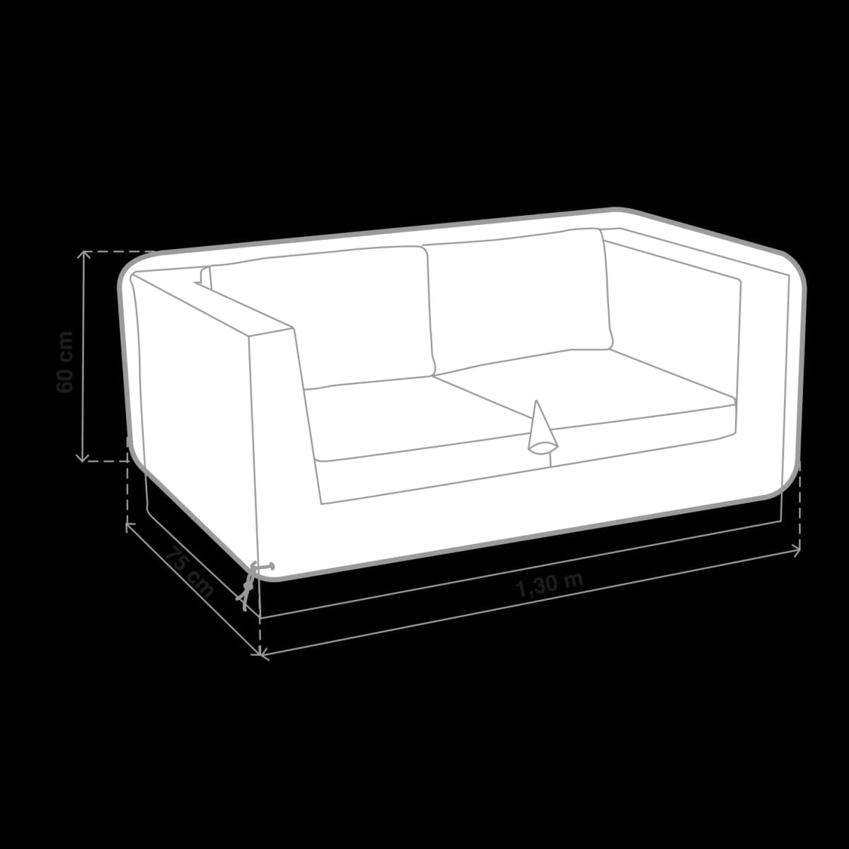 COVER FOR 2-SEATER SOFA 130X75X60CM LIGHT GREY - best price from Maltashopper.com BR500013670